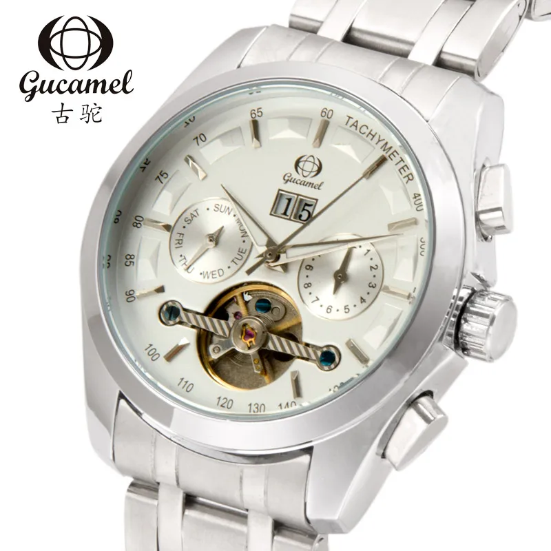 

New 2018 Fashion Skeleton Automatic Watch Men Waterproof Flying Tourbillon Mechanical Watches Men calendar clock