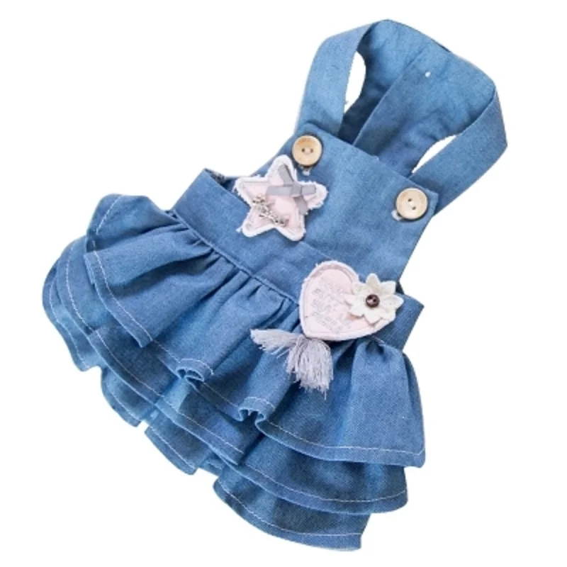 

OnnPnnQ Pet Puppy Dresses Clothes For Dogs For Small Dogs Soft Denim Dress Skirt Jumpsuit Costumes For Chihuahua Yorkie XS-XL