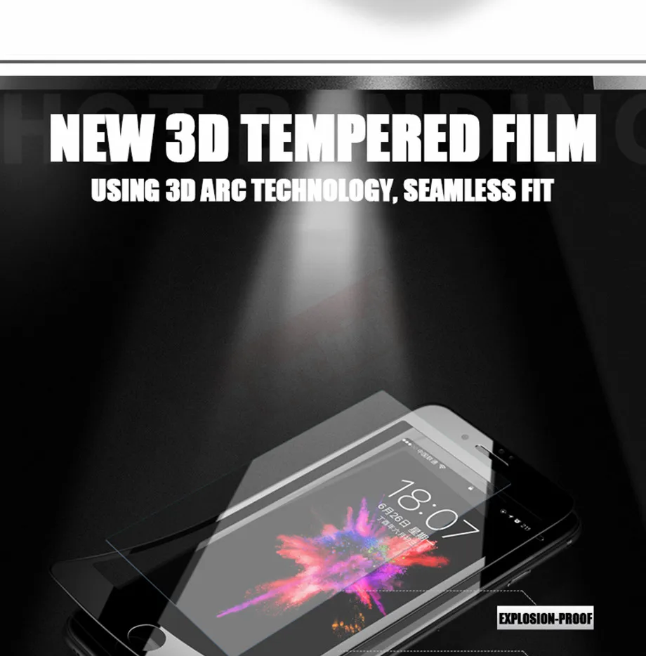 3D полное покрытие краев закаленное стекло для iPhone 7 8 6 Plus Защита экрана для iPhone X 6 6s 7 Plus защитная пленка стекло