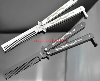 

Wholesale 60PCS Smart Practice Balisong Butterfly Double Dragon Knife Multi Functional Metal Trainer Tool Comb Shape