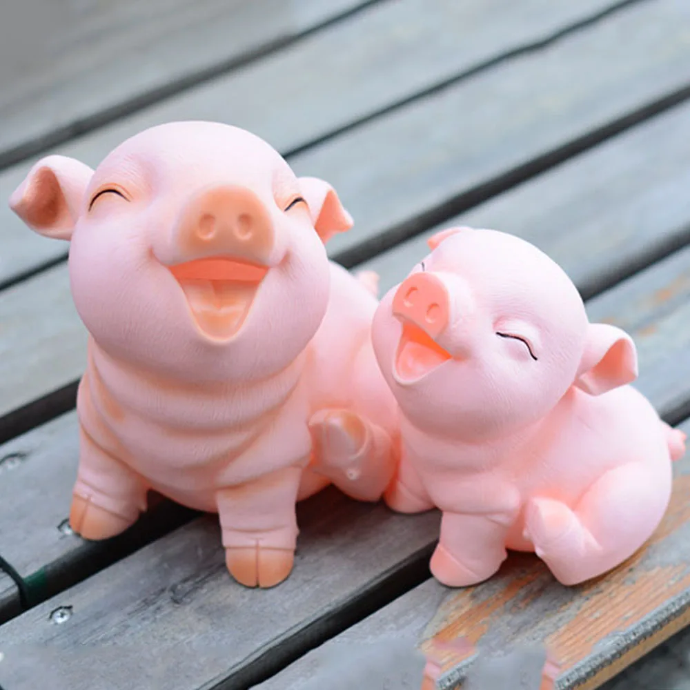 

Cartoon Pig Bank Coin Money Boxes Plastic Still Savings Toy Cash Safe Box Cartoon Transparent Smile pig bank child lovers gift