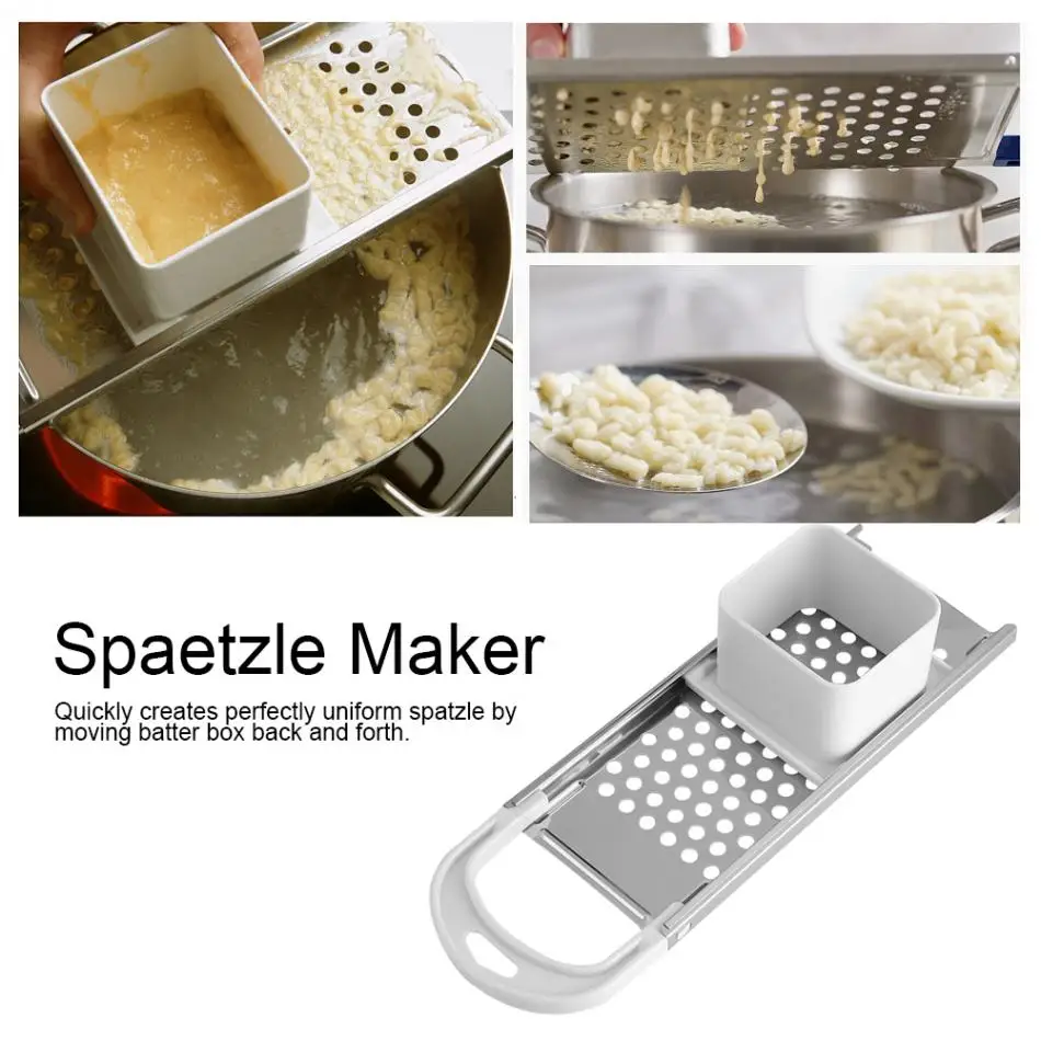 Лезвие из нержавеющей стали Spaetzle производитель лапши пельменей инструмент с безопасным бункером паста инструменты для приготовления пищи домашние Кухонные гаджеты