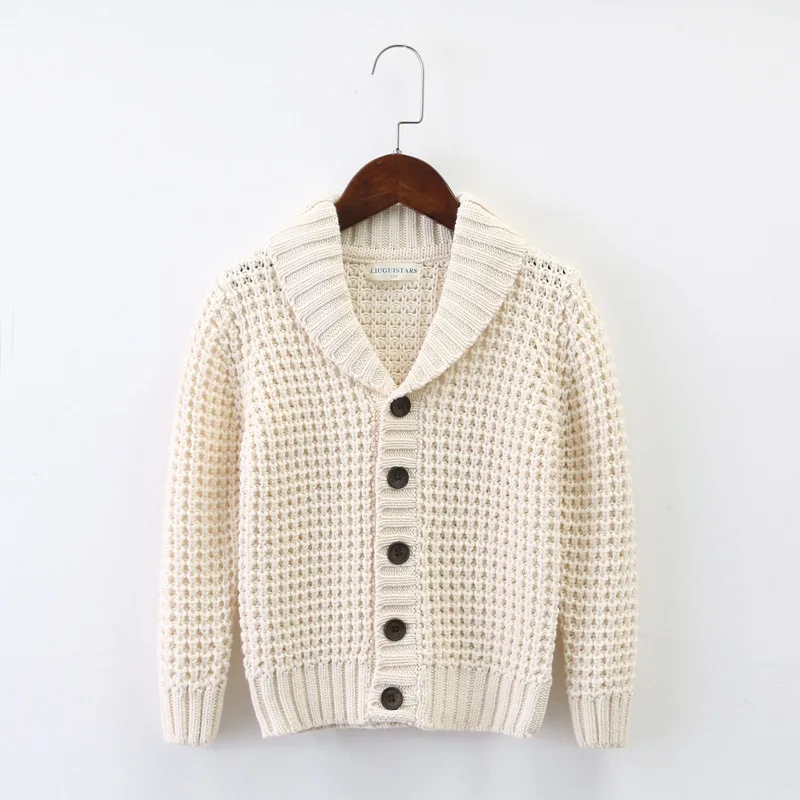 

New Boys Sweaters 2018 Winter Fall Single Breasted Outerwear Cardigans Pure Color Baby Boy Knit Sweater Toddler Boy Winter Tops