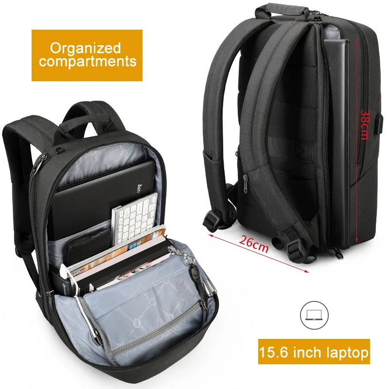 Tigernu usb зарядка Водонепроницаемый рюкзак с защитой от кражи 15,6 дюймов рюкзак для ноутбука для мужчин Mochilas для подростков рюкзак школьный