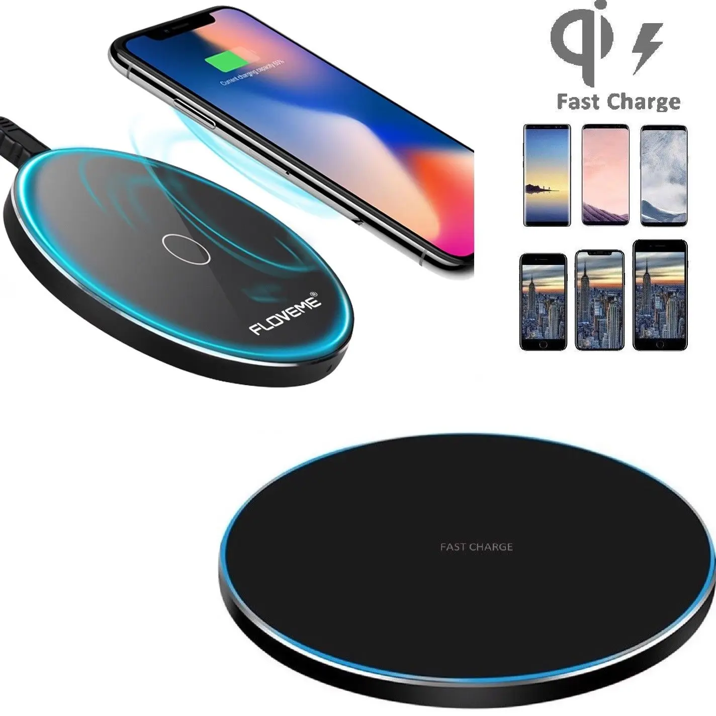 

Wireless Charger For iPhone 8 X XR XS Max 10W Fast Wireless Charging for Samsung S9 S8 Note 8 9 S7 USB Charger Pad Phone Charger