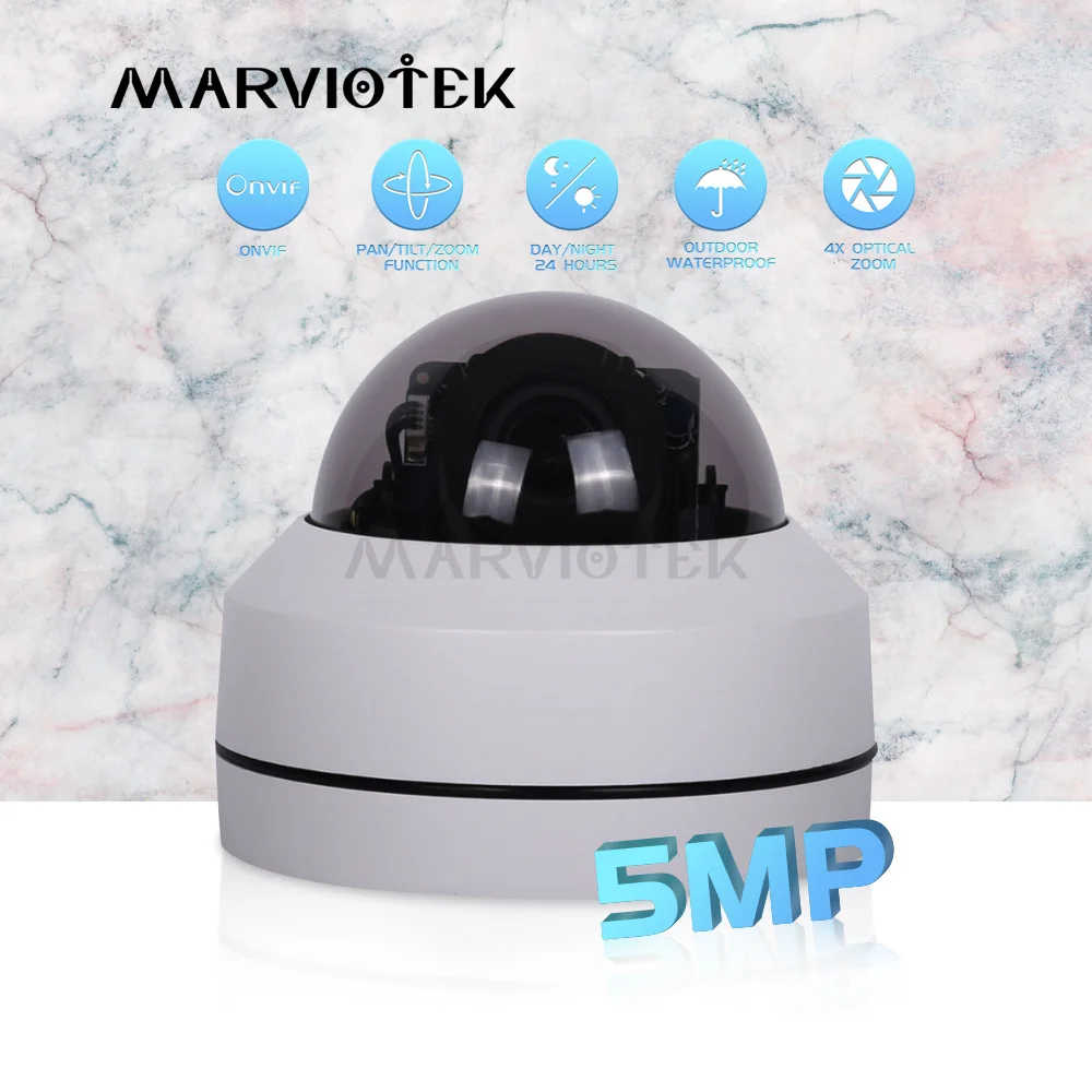 Мини PTZ IP Камера 5MP HD Водонепроницаемый дома камеры видеонаблюдения ...