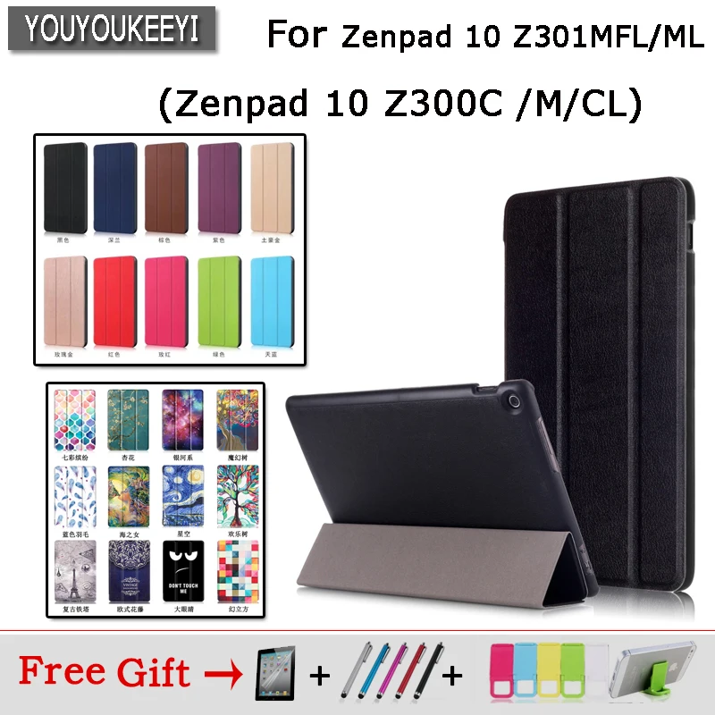 

Three fold Magnetis Stand Tablet Cover case For ASUS Zenpad 10 Z301MFL Z301ML 10.1inch Fashion PU Case For Z300C Z300M Z300CL