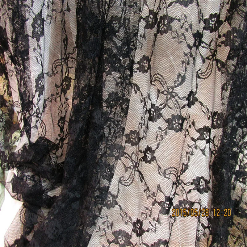 

off white and black Lace Fabric Width 59 inches Little peony flower type Fabric diy clothes fabric accessories