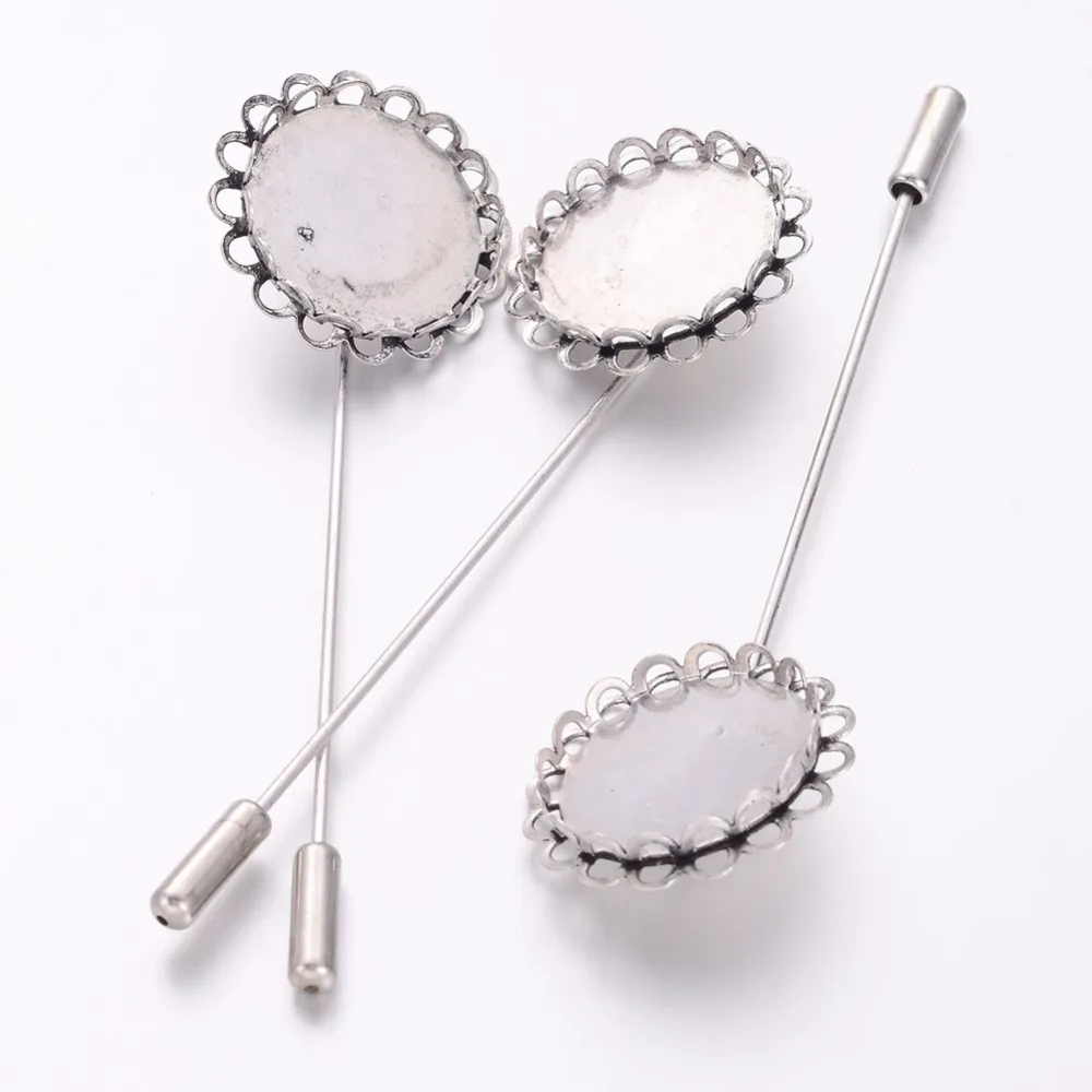 200pcs Brass Brooch Findings for Vintage Brooch Making, Lead Free