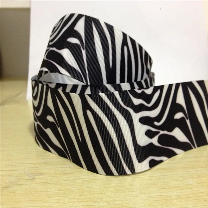 9 16 22 25 38 50 75ミリメートル幅ゼブラストライププリントグログランリボンまたはサテンリボンf106satin