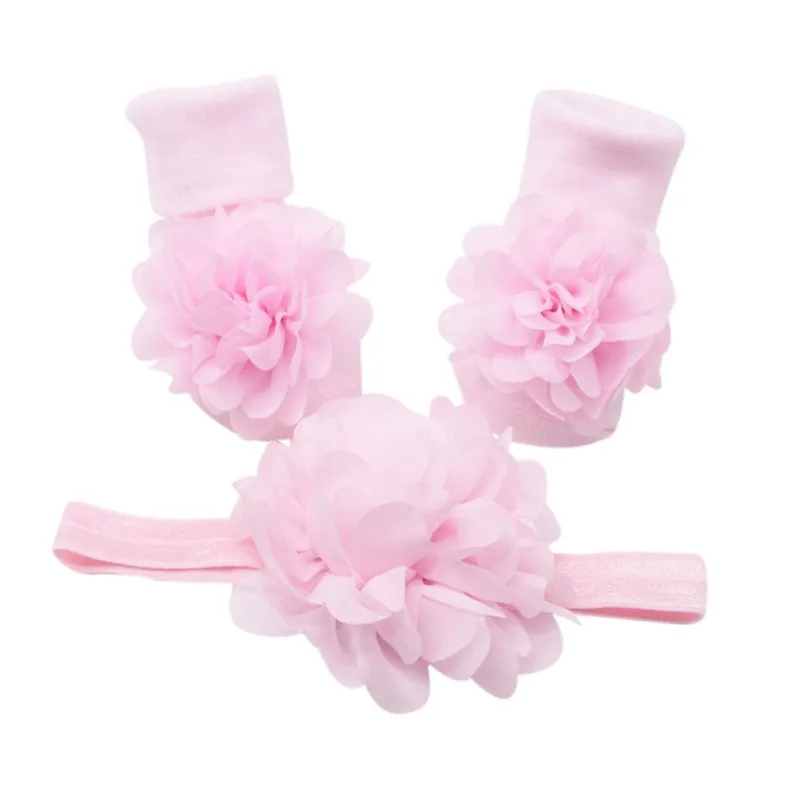 Большие бархатные эластичные носки для малышей, мягкие Нескользящие хлопковые носки с изображением короны и цветов Детский головной убор из двух предметов - Цвет: B