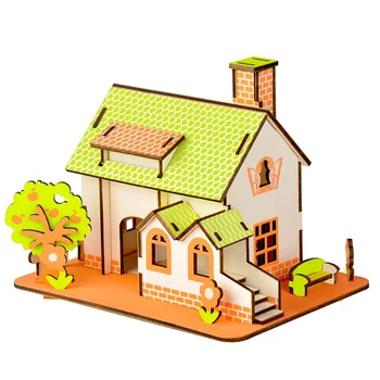 

Building Kit Wooden Diy Cottage Modeling Toy for Girls Spare Parts for Jigsaw Brinquedos Bouwpakket