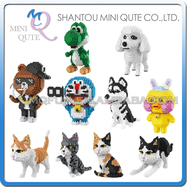 

Mini Qute BALODY huge cartoon Animal Doraemon Cat Poodle Duck Husky building blocks brick action figures model educational toy