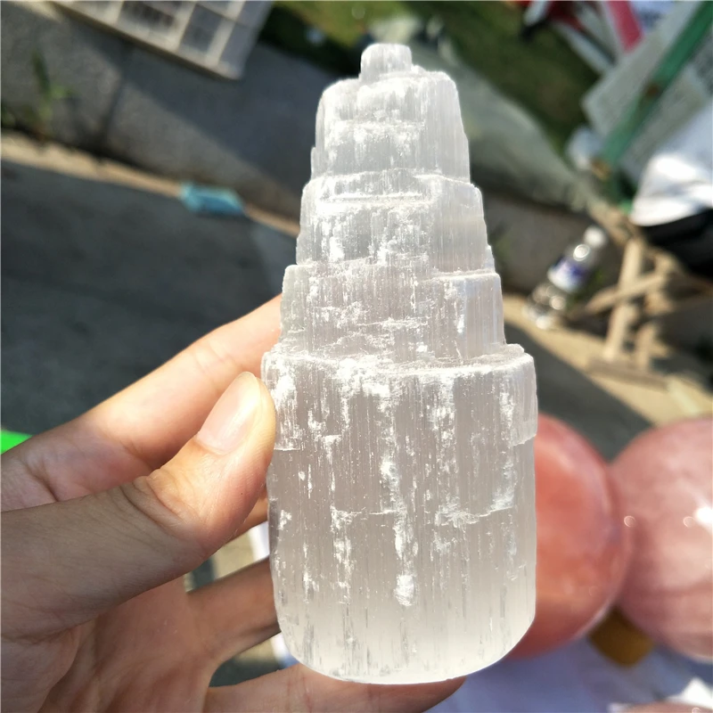 Piedras naturales y minerales Белоснежка селенит wicca лампа башня|Камни| |