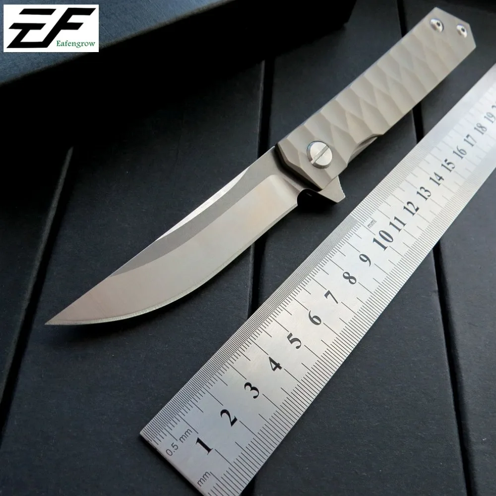 

Eafengrow EF217 Portable Folding Knife D2 Blade Titanium Alloy Handle Camping Hand Tools Tactical Knives