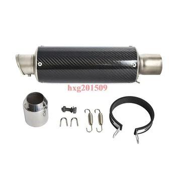 

Carbon Fiber Round Slip on Exhaust Muffler Fits for 125CC-1200CC Street Sport Racing Motorcycles and Scooters High Performance