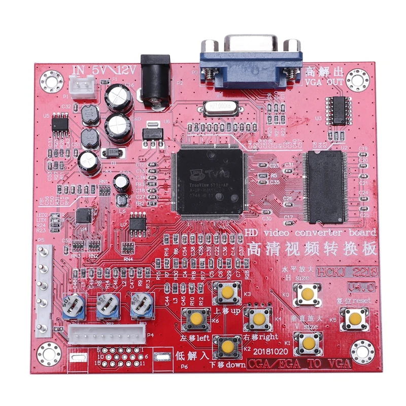 AAAE Top Cga/Cvbs/S Video To Vga конвертер аркадная Hd игра видео V5 плата для Crt Lcd Pdp монитор