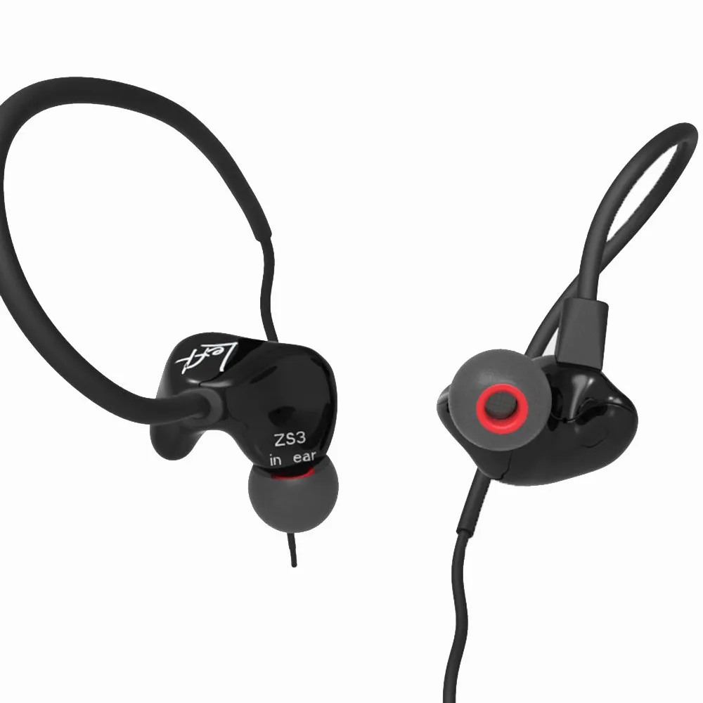 KZ ZS3 3 5MM Jack Wear Earphone Mic Double Bass HIFI In Ear Earphone Phone Headset Noise Cancelling 15J Drop Shipping