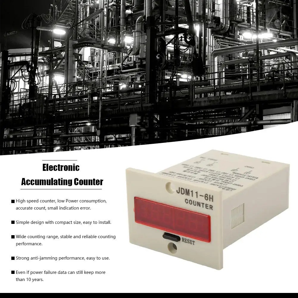 JDM11-6H 6 цифр Дисплей электронный счетчик AC220V/DC36V/DC 24 V/DC 12 V Горячее предложение
