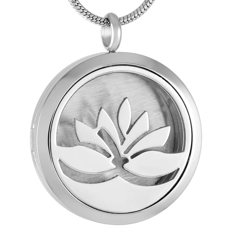 IJP0004 Stainless Steel Lotus Aromatherapy Pendant Essential Oils Diffuser Perfume Free12 Pads Memorial Keepsake Necklace | Украшения и