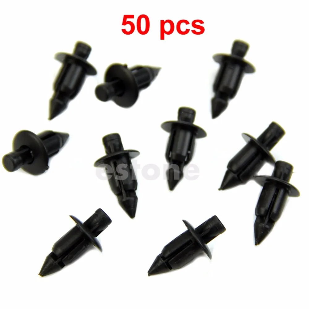 

50Pcs Car Bumper for Fender 6mm Hole Black Plastic Rivets Fasteners for Toyota New G6KC