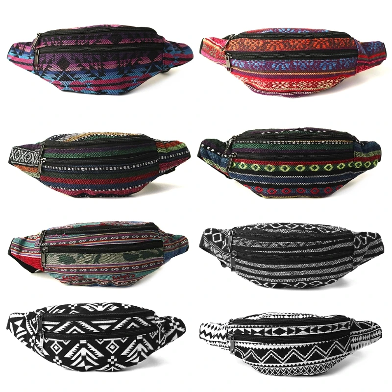 

2018 Festival Fanny Pack for Women and Men Boho Style Cute Tribal Waist Bag Casual Travel Zipper Waist Packs For Women