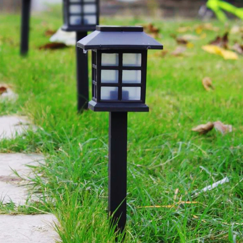 Outdoor Solar Powered Garden Pathway Street Light Sensor Retro Palace Lantern House Solar Lamp Waterproof with Solar Panel Light (20)
