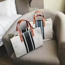 Высококачественная женская льняная роскошная сумка Большая вместительная Женская Повседневная сумка через плечо Женская Повседневная сумка свежая пляжная сумка для покупок