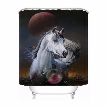 

Custom Unicorn Horse Waterproof Shower Curtain Home Bath Bathroom s Hooks Polyester Fabric Multi Sizes#0421-sohu-07