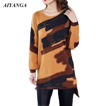 

Medium Long Knit Tops Casual warm autumn winter sweater women knitting pullover sweaters female Loose Under Shirt Top