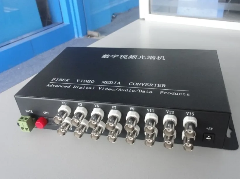 BNC 16 CH Video Audio Desktop Video Multiplexer Fiber Optic Transmitter