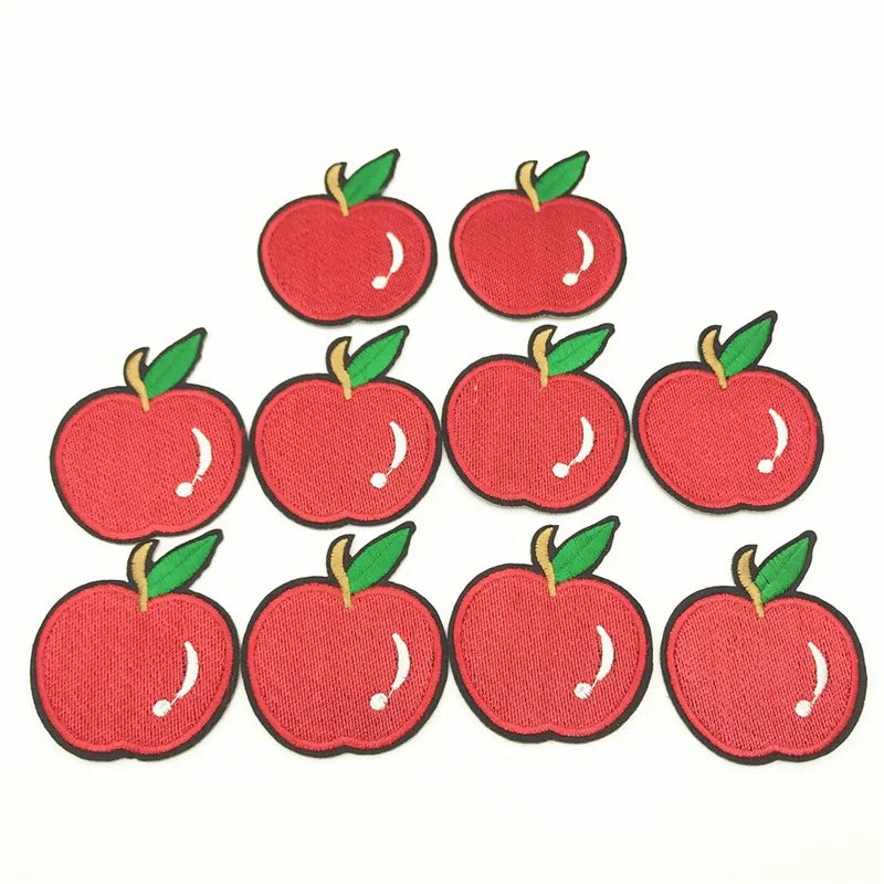 

10pcs 5.5*5.0cm Apples Iron On Patches for Clothing Badges Sewing Sew on Patch Stickers Jeans Applique Clothes