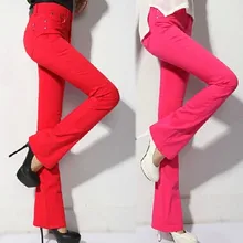 Женские брюки с высокой талией, женские обтягивающие узкие модные повседневные брюки, брюки-клеш, 10 цветов