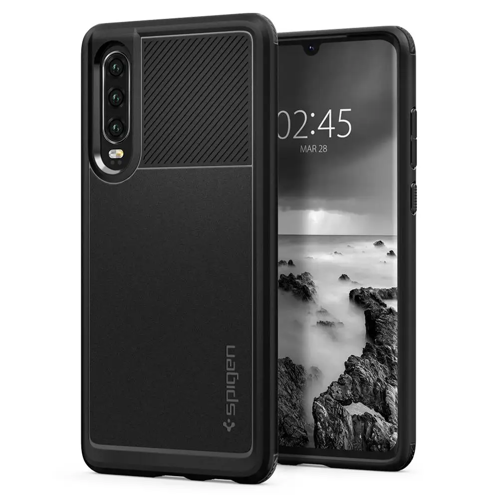 Чехол SPIGEN huawei P30/P30 Pro, прочный армированный Матовый Черный Гибкий Мягкий ТПУ нескользящий чехол s