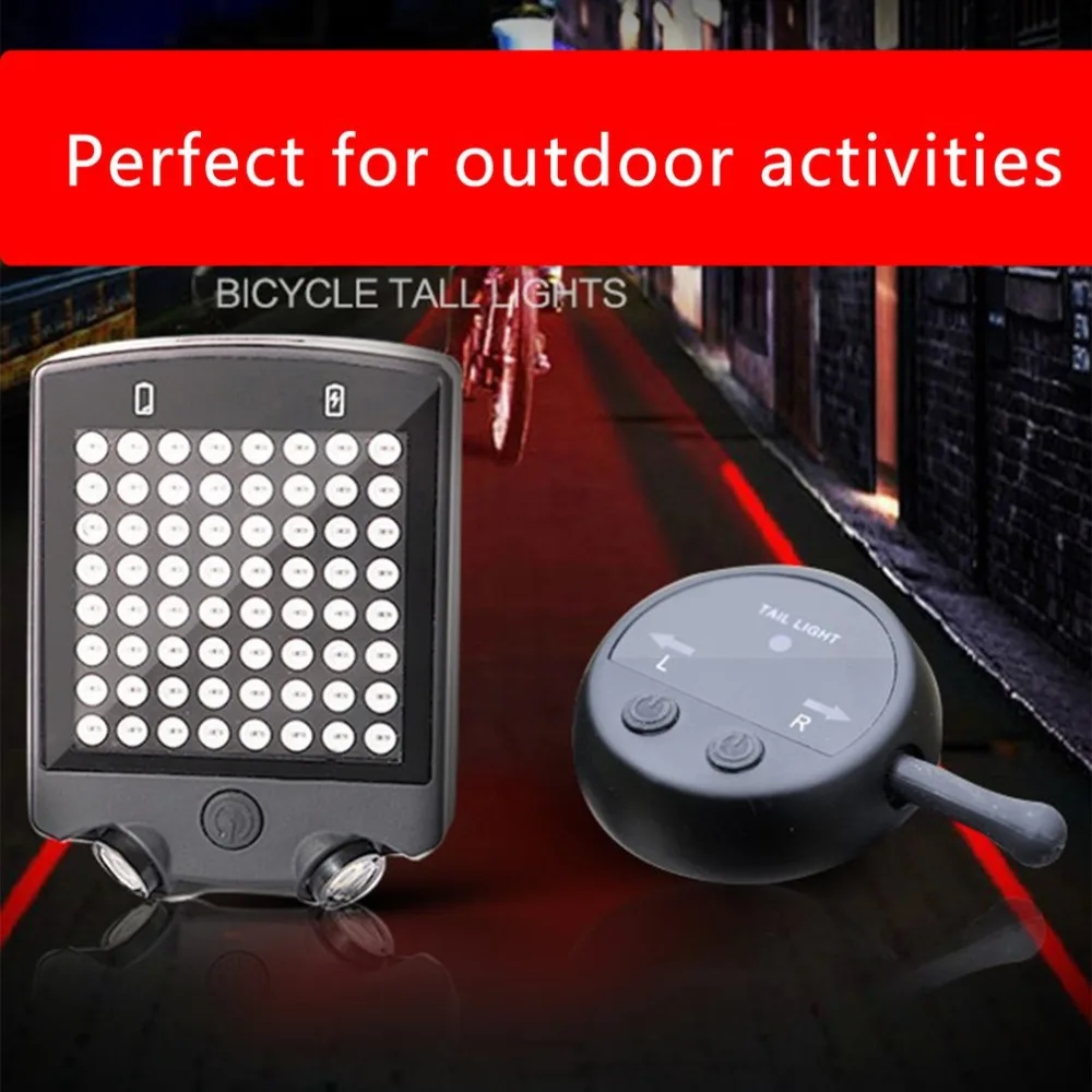 

3.7v 3 modes Rechargeable Bicycle Rear Tail Light Wireless remote control turn signal Laser tail light Bicycle Warning Light