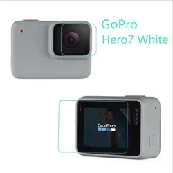 Защитная пленка из закаленного стекла для GoPro Go pro Hero7 Hero 7 белая/Серебристая фронтальная линза для камеры ЖК-дисплей Dsiaply Защитная пленка для