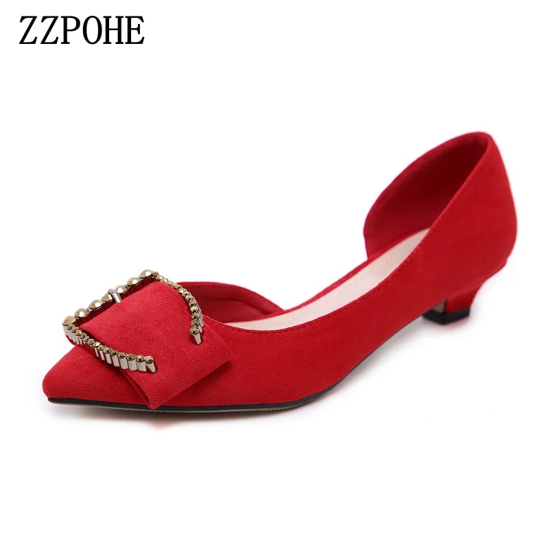

ZZPOHE 2018 spring autumn new mother fashion shoes low heels Party large size banquet ladies shoes Metal clasp Woman shoes