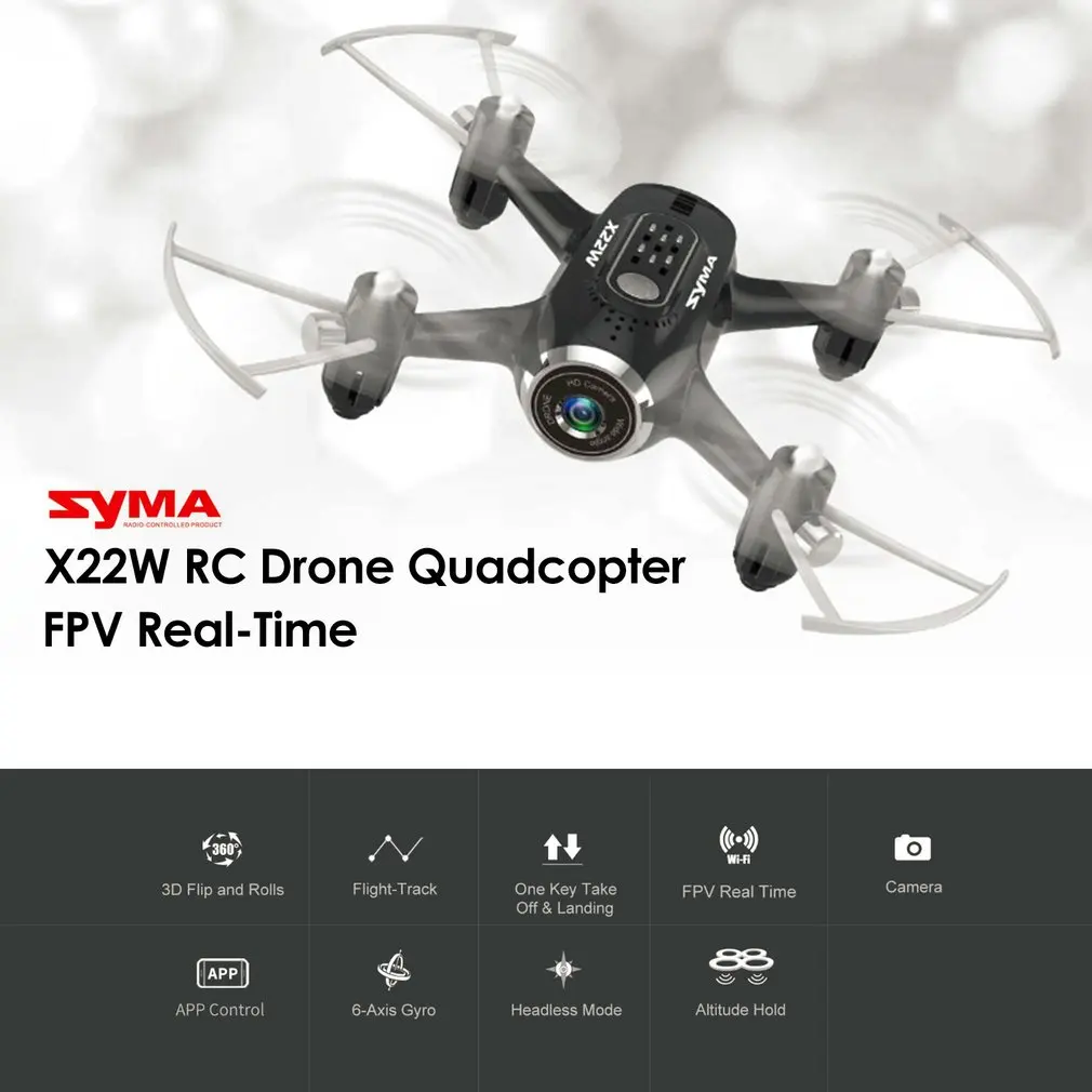 

Syma X22W 2.4G Selfie RC Drone Quadcopter Wifi FPV Camera Real Time Headless Mode Altitude Hold 360 Flip For Kids Gift Mini Dron