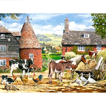 

5D DIY Diamond painting animals in the farm Full square/Round Diamond embroidery Cross Stitch Rhinestone Mosaic decor NX