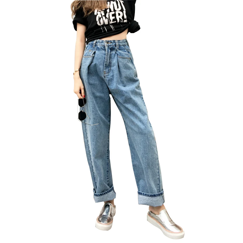 Free shipping 2019 New Slim Pants Vintage High Waist Jeans