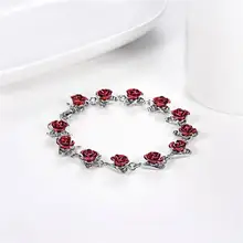 Стильный Креативный Браслет 12 цветов розы означает любовь навсегда нежный 3D Цветочный свадебный браслет подружки невесты цветок для женщин