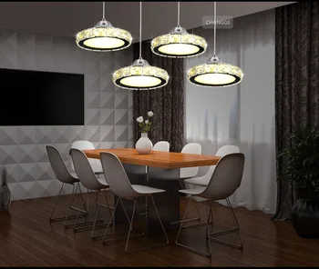 

LED modern simple round living room dining room bar table crystal pendant light