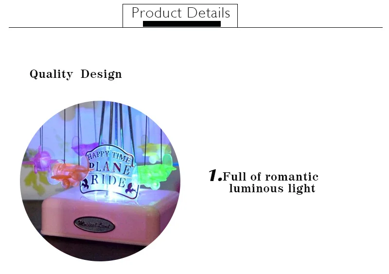 Merry-go-round светодиодный светящийся музыкальный ящик с пластиковой моделью самолета ремесло движение музыкальная шкатулка карусель механизм музыкальная игрушка в подарок для ребенка
