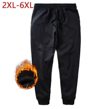 2XL-6XL размера плюс мешковатые зимние штаны для бега мужские хип-хоп тренировочные повседневные спортивные штаны эластичные флисовые хлопковые прямые спортивные штаны