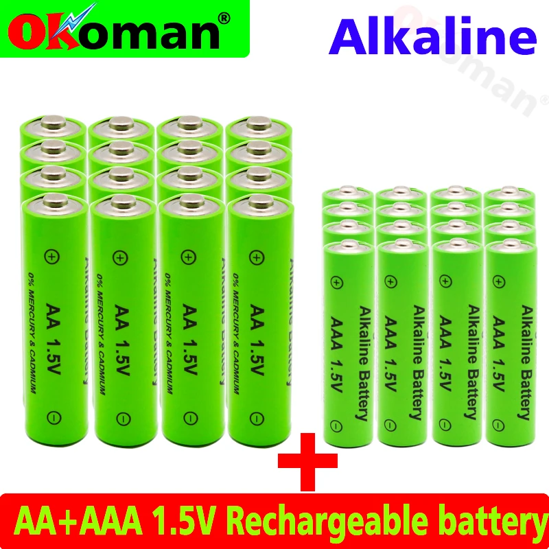 

1.5V AAA 2100mAh Alkaline Rechargeable battery + 3000 mAh AA Alkaline battery aa aaa for led light toy mp3 free shipping
