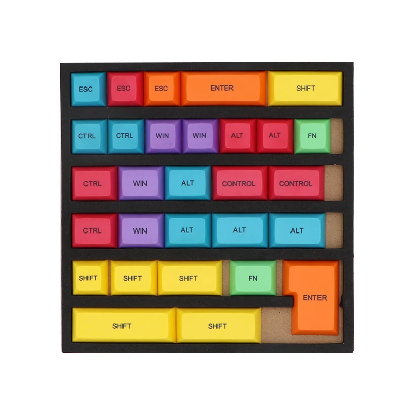 

BGKC 29PCS DSA Profile CMYK Color Dyesub PBT Keycaps Keycap Set CTRL WIN ALT SHIFT Mechanical Keyboard Keycap Only Sell Keycap