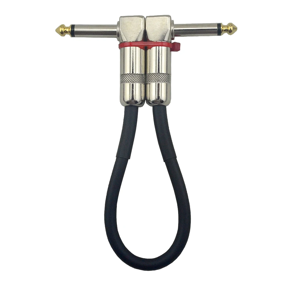 6 X LANDTONE Guitar Patch Pedal Cable 15/21/30cm/ 0.5ft Long with 1/4 Inch 6.35mm Gold Right Angle Plug Different Colors