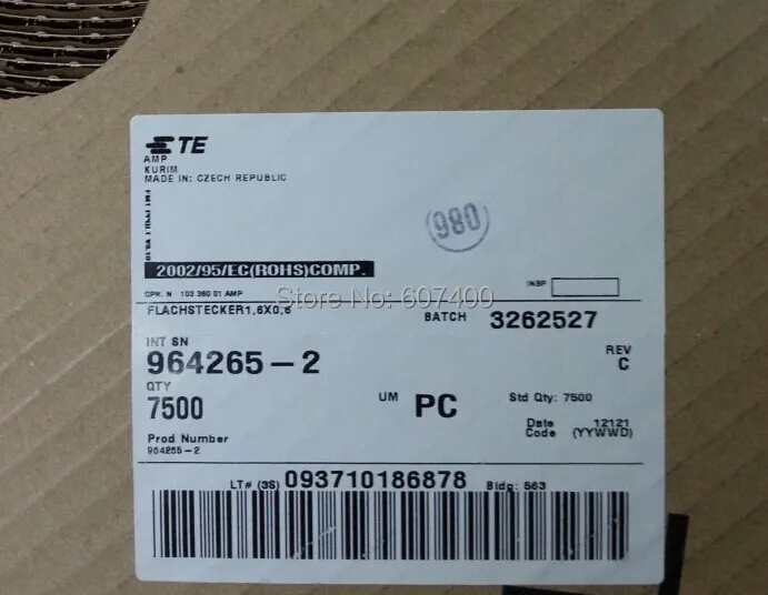 964265 2 CONN TAB CONTACT 24 20AWG TIN TYCO terminals TE terminals AMP