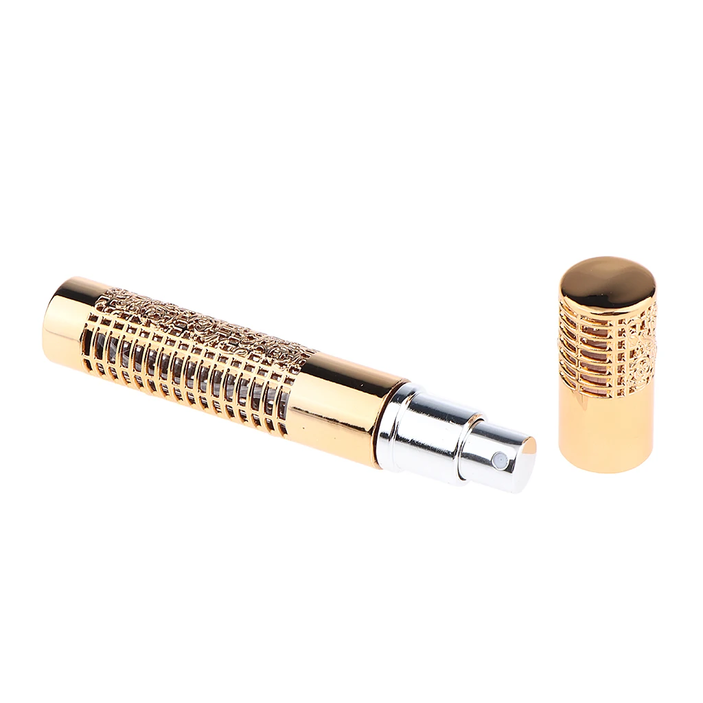 Graceful 5ml Refillable Perfume Atomizer Traveling Empty Pump Spray Bottles, Highly Polished Hollow Design Cosmetic Containers
