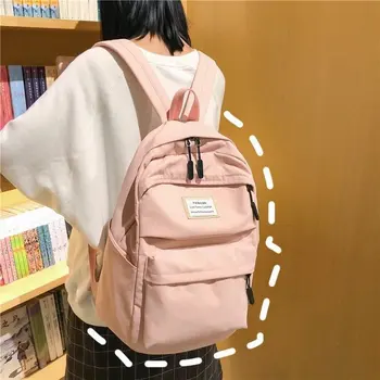 

Waterproof Backpack Women Bag Back Oxford School Backpack for Teenage Girl School Bags Teens Large Capacity Ladies Bag Pack Pink